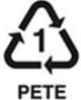 PET (PETE) Recycling Symbol
